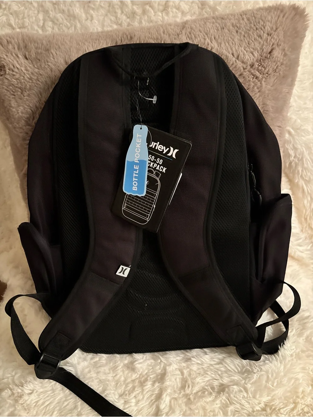 Hurley Black Men's Tactical Backpack with Webbing Straps